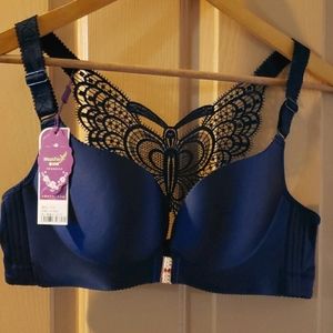 NWT Butterfly bra front closure Navy Blue